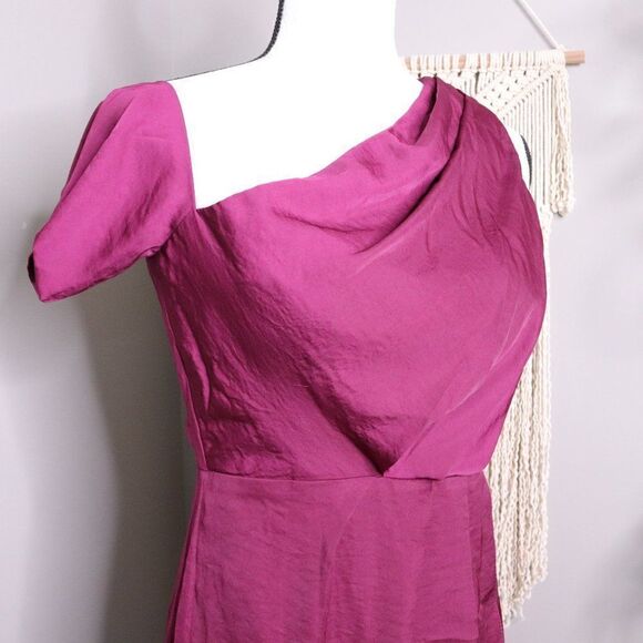 Asos | One Shoulder Fit and Flare Tulip Hem Dress - Picture 4 of 7